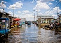 Sea water flood in Kali Adem harbor area, Jakarta.