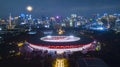 Beautiful view of Gelora Bung karno at night Royalty Free Stock Photo