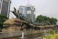 ARJUNA WIJAYA STATUE AT MEDAN MERDEKA ROAD, CENTRAL JAKARTA, INDONESIA