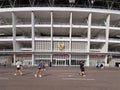 People exercising on the ring road of the Gelora Bung Karno Main Stadium, Jakarta. Royalty Free Stock Photo