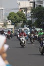 Traffic in the northern area of Jakarta, in Kota Tua