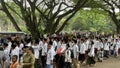 Tourists come to Ragunan Zoo (Taman Marga Satwa Ragunan) for a family vacation