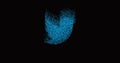 Tweeter logo animation on black background