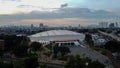 Aerial View. Jakarta International Velodrome Building is a building for bicycle competition. A sporting facility located at Rawama