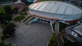 Aerial View. Jakarta International Velodrome Building is a building for bicycle competition. A sporting facility located at Rawama