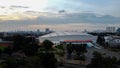 Aerial View. Jakarta International Velodrome Building is a building for bicycle competition. A sporting facility located at Rawama