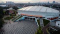 Aerial View. Jakarta International Velodrome Building is a building for bicycle competition. A sporting facility located at Rawama