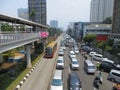 Congested traffic in Jakarta.