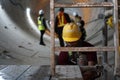 Construction workers at the Jakarta MRT Tunnel Phase 2 project. Royalty Free Stock Photo