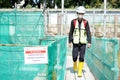 Construction workers at the Jakarta MRT Tunnel Phase 2 project. Royalty Free Stock Photo