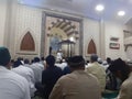 Congregations have garhered in the  mosque to perform Taraweeh prayers Royalty Free Stock Photo