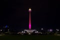 JAKARTA, INDONESIA - March 9th, 2019: Monas  of Jakarta at night Royalty Free Stock Photo