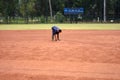 JAKARTA, INDONESIA-NOVEMBER 2, 2018: Worker drawing a line for a Royalty Free Stock Photo