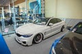 White BMW 435i coupe F32 in Indonesia Modification Expo Royalty Free Stock Photo