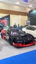 modified japanese classic super sport car Honda NSX NA1 in black and red color displayed in Indonesian Modification Expo 2023