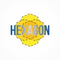 Jakarta, Indonesia - October 14, 2023. Modern logo HEXAGON with yellow hexagon shaped, vector logo illustration isolated on white