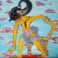 Werkudara or Bima character in Pandawa Lima from Indonesia shadow puppet theatre