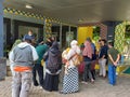 Jakarta, Indonesia: residents are registering for free covid vaccines. March 21, 2022