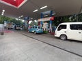 Jakarta Indonesia September 29 2023: Antrian Mobil at SPBU or Queue of cars at gas station