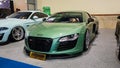 Modified green Audi R8 V10 in Indonesia Modification Expo 2023 Royalty Free Stock Photo