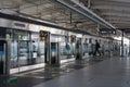 MRT Station Platform. MRT Jakarta is public transportation that will help to resolve traffic congestion and reduce carbon emission