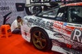 Red Nissan 200SX S13 drift car in Indonesia Modification Expo 2023