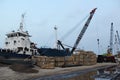 stack of containers at sunda kelapa port