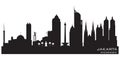 Jakarta Indonesia city skyline vector silhouette