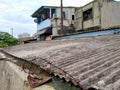 slum housing in a riverside area