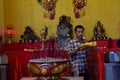 Candles and incense in Kim Tek Ie Temple in Jakarta