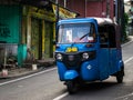 Jakarta June 2021 - Three wheels taxi cab calld as Bajaj