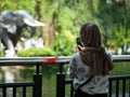 Jakarta June 2021 - zoo visitor taking picture