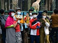Jakarta June 2021 - Zoo visitor taking photo together