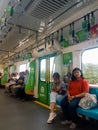 Jakarta MRT train passengers who are leaving for work Royalty Free Stock Photo