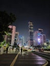 Jakarta Night Road Building City photo Royalty Free Stock Photo