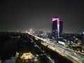 Jakarta night view from height Royalty Free Stock Photo