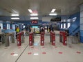 Jakarta, November 1 2020 : the view of electronic ticket gate in Juanda station at Jakarta, Indonesia