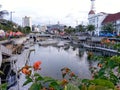 Jakarta old city river tour atmosphere in the afternoon, krukut river.