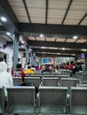 Jakarta Pasar Senen station waiting room, crowded during holiday season Royalty Free Stock Photo