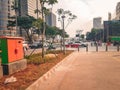 Jakarta`s sidewalks are neatly arranged in the Senayan area