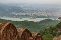 Jal mahal jaipur, rajasthan, india. view from jaigarh fort