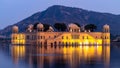 Jal Mahal Palace at night, Jal Mahal in the middle of the lake, Water Palace was built during the 18th century in the middle of Royalty Free Stock Photo