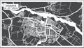 Jalalabad Afghanistan City Map in Black and White Color in Retro Style. Outline Map