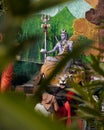 Jalandhar, Punjab, India -January, 2023 Lord Shiv statue at a temple in jalandhar, Punjab, India with blur foreground