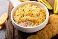 Jalapeno cheese dip with crackers Royalty Free Stock Photo