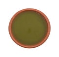 Jalapeno hot sauce in a bowl on a white background Royalty Free Stock Photo