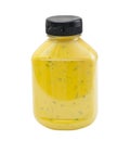 Jalapeno Mustard bottle on white background