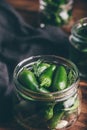 Jalapeno Peppers in Glass Jars for Canning Royalty Free Stock Photo