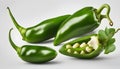 jalapeno peppers isolated on white