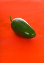 Jalapeno on red Royalty Free Stock Photo